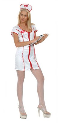 Short and Hot, this frisky Night Nurse fancy dress costume will send temperatures soaring.