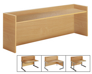 Very practical desk top storage units with one shelf for books, files & accessories. Immediately
