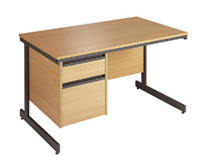 Rectangular desk top, back panel included. Choice of desk widths(see below) with one fixed 2 or 3