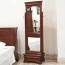 Vanessa dark wood cheval mirror with base