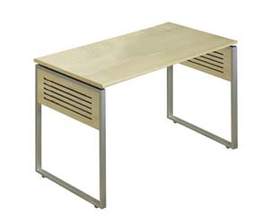 Veneer rect desk & steel frame