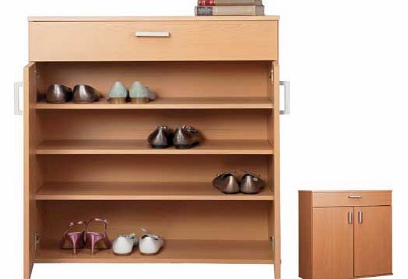 Unbranded Venetia Shoe Storage Cabinet with Drawer - Beech
