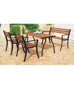 Veranda Set with Bench and 2 Chairs