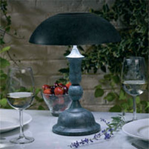 Unbranded Verdigris Solar-Powered Garden Table Lamp