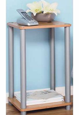 This simple telephone table has a neutral beech effect finish and a silver coloured frame. With an extra shelf for storage. this practical. modern design gives you fantastic value for money. Part of the Verona collection. Collect in store today. Size