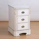 Versailles white painted 3 drawer bedside