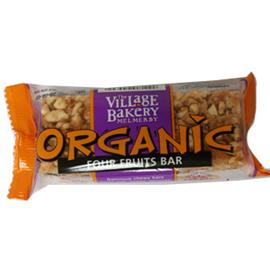 Wheat-free bars with raisins apricots dates and orange. No added fat.