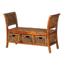Village furniture 3 drawer water hyacinth bench