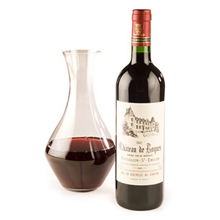 A Quality Lead Crystal decanter with a bottle of Chateau de Roques a stunning gift.