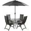 Unbranded Vito Metal 106 Round Black Set with Parasol