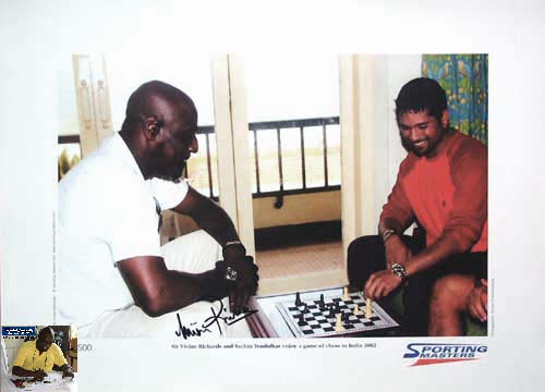 Unbranded Viv Richards with Sachin Tendulkar signed limited ed. print - WAS andpound;79.99
