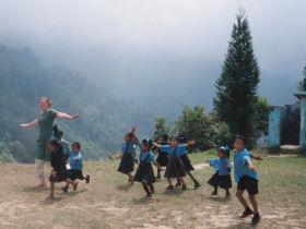 Unbranded Volunteer in the Indian Himalayas with the