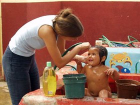 Unbranded Volunteer with children in Guatemala