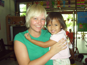 Unbranded Volunteer with children in Thailand