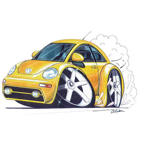 VW Beetle - Action Yellow Kids T-shirt