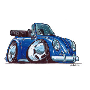 VW Beetle Convertable - Blue T-shirt