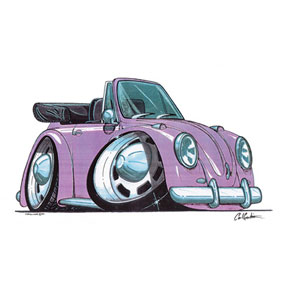 VW Beetle Convertable - Lilac Kids T-shirt