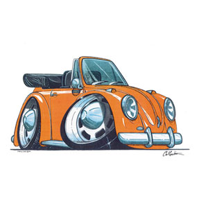 VW Beetle Convertable - Orange Kids T-shirt