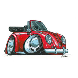VW Beetle Convertable - Red T-shirt