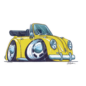VW Beetle Convertable - Yellow Kids T-shirt