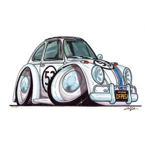 VW Beetle Herbie - White Kids T-shirt