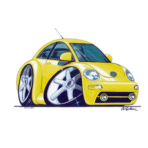 VW New Beetle -Yellow Kids T-shirt