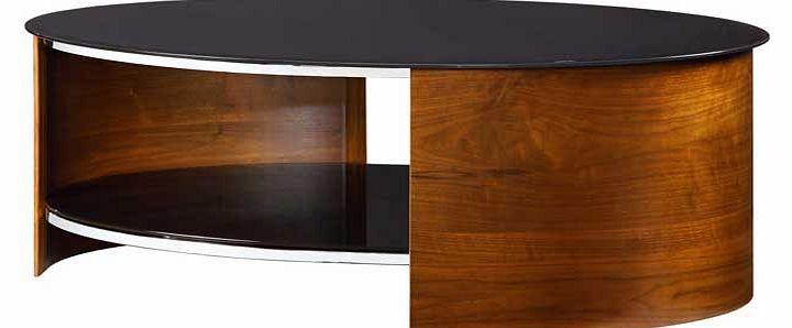 Unbranded Walnut Effect and Glass Oval Coffee Table