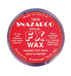 For fake wounds, warts and noses this FX wax is completely water soluble so easily removed. Use with