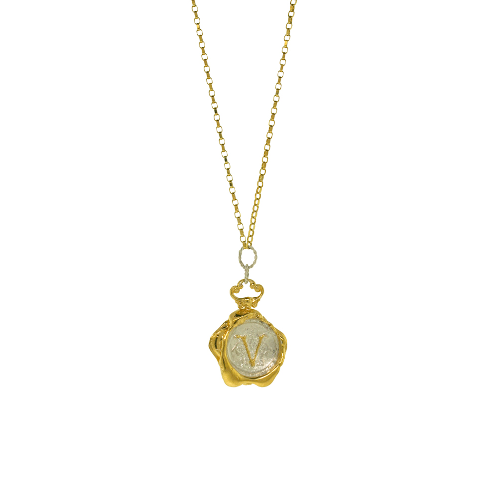 Unbranded Wax Seal Necklace - V
