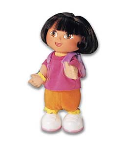Dora talks and dances.She sings the We did it; son