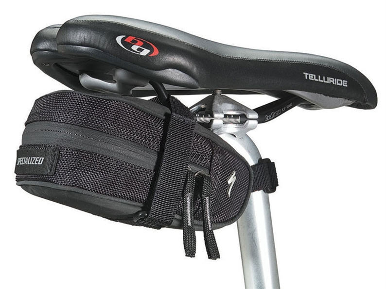 A mid sized seat bag designed to carry the essentials plus EMT tool, energy bars, cell phone, etc