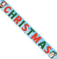 Unbranded Whimsical Merry Christmas Glitter Fringed Banner