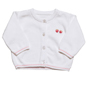 * This cute white cardigan will keep baby nice and