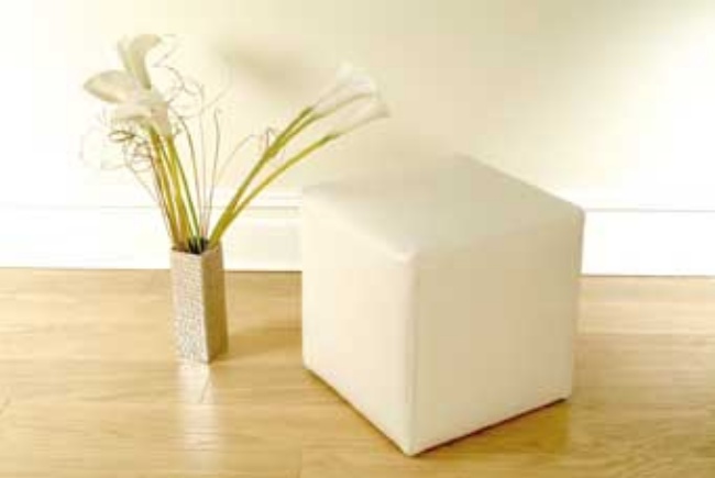 Unbranded White Leather Cube