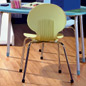 * Metal frame chair with oval back * Legs feature rubber ends * Not shown