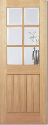 Unbranded WHITE OAK DOOR MEXICANO 6 LIGHT 78x27