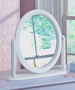 White Oval Mirror