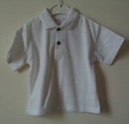 Ex-bhs white short sleeved polo shirt with 2 butto