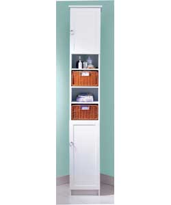 Tall unit in white MDF with 2 rattan drawers. Size