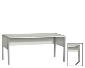 White rectangular desks