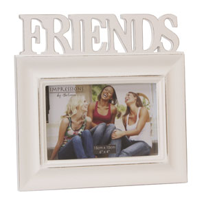 Unbranded White Rustic Friends Cut Out 6 x 4 Photo Frame