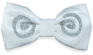 Unbranded White Swirls Bow Tie