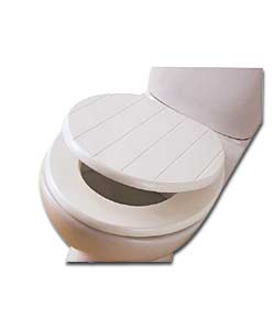 White Tongue and Groove 2 Piece Toilet Seat