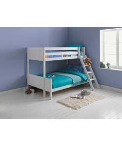 Unbranded White Triple Bunk Bed Frame with Bobby Mattress
