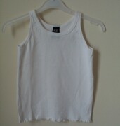 Ex-gap white vest top with binding to neck and armholes