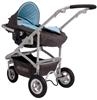 Unbranded Whizz 3 wheel stroller with seat pad and car seat: - Black/Light Blue