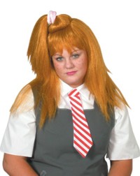 Get the kind of attitude that only fourteen year old school girls possess with this ginger wig compl