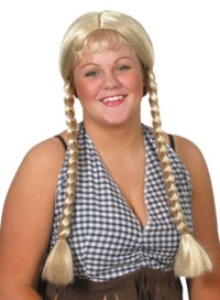 Unbranded Wig: Schoolgirl Plaits Blonde with Fringe