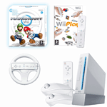 Unbranded Wii Console   Mario Kart   Wii Play   Wii