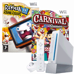 Unbranded Wii Console with Rayman Raving Rabbids TV Party